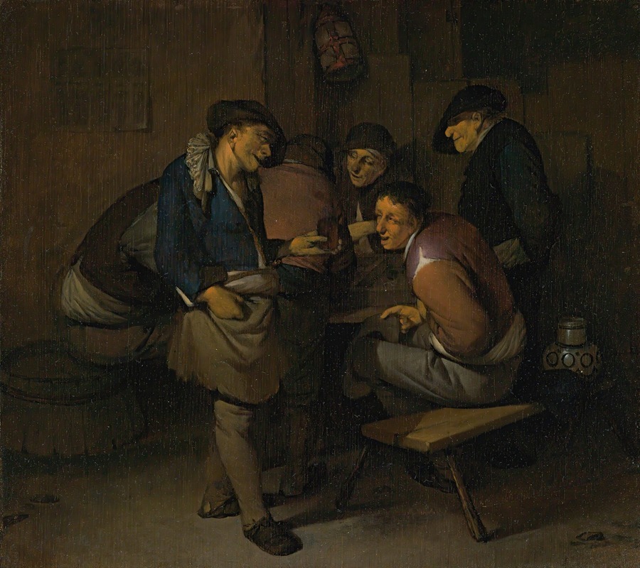 Cornelis Pietersz. Bega - Six Peasants In An Interior