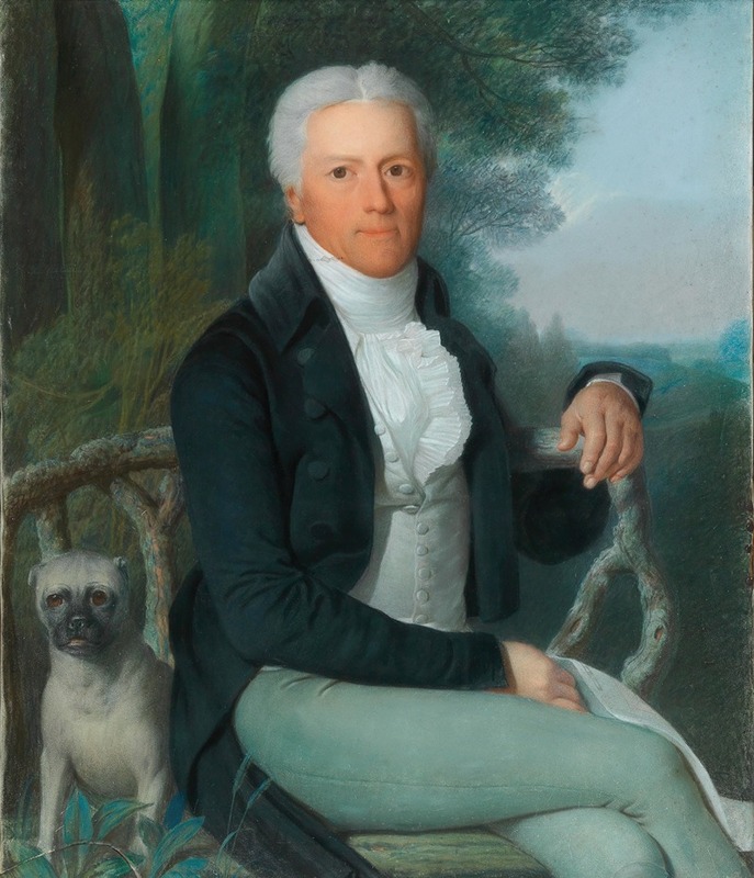 Daniel Caffe - Portrait Of The Prussian Statesman Prince Karl August Von Hardenberg (1750-1822) In The Park Of His Country Estate At Tempelhof Near Berlin