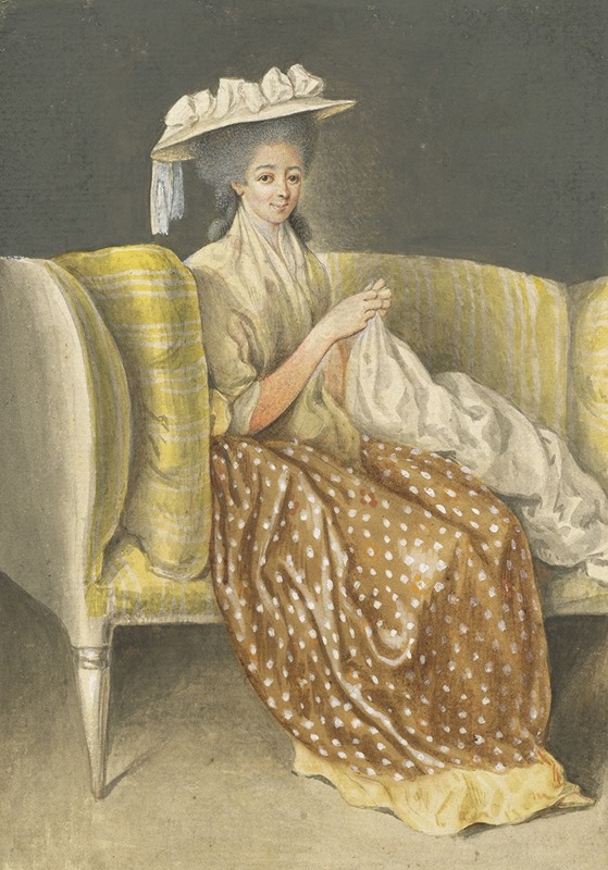 Daniel Nikolaus Chodowiecki - Portrait Of A Lady Sewing