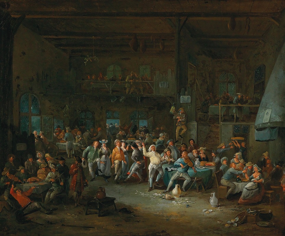 Egbert Van Heemskerck - Tavern Interior With Merry Making Peasants