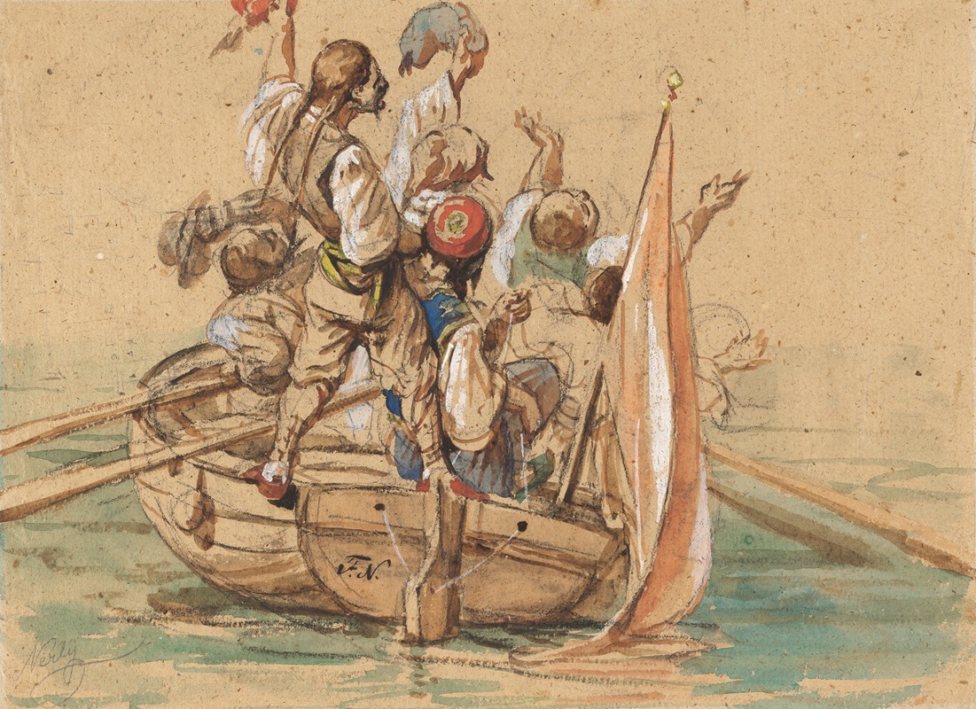 Friedrich von Nerly - Greek Sailors On A Venetian Canal