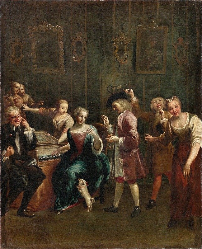 Giuseppe Maria Crespi - Singer At The Spinet With Admirers