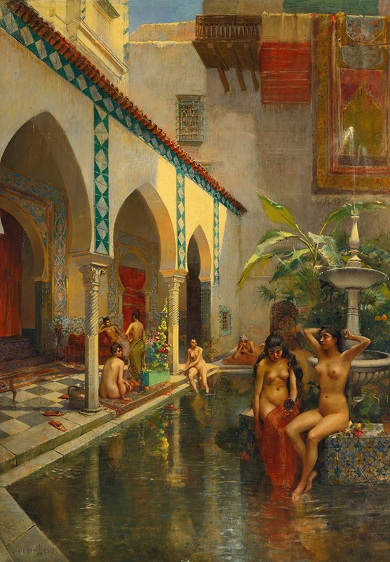 Henri Victor Lesur - An Exotic Courtyard