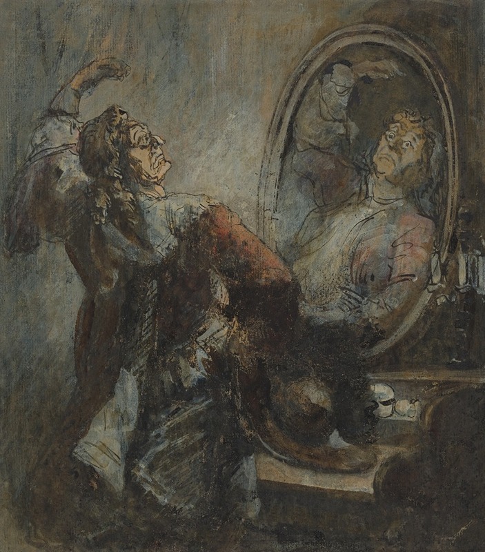 Honoré Daumier - Actor Posing In Front Of A Mirror