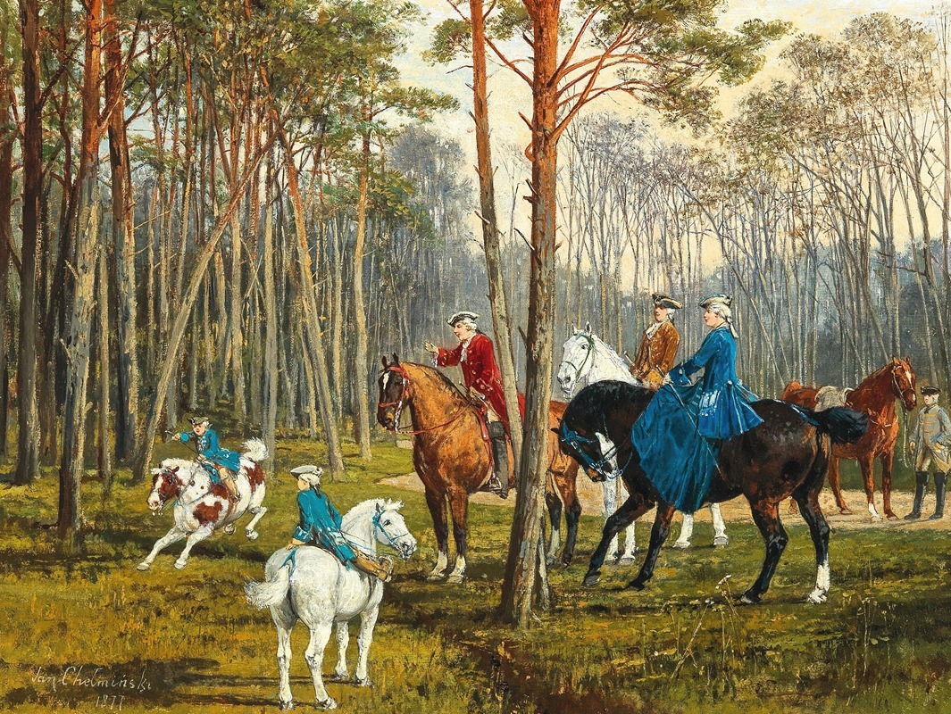 Jan Van Chelminski - A Family On Horseback
