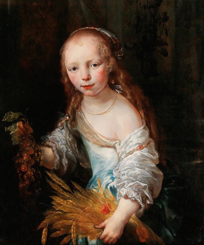 Jan van Noordt - Portrait Of A Young Girl As Ceres