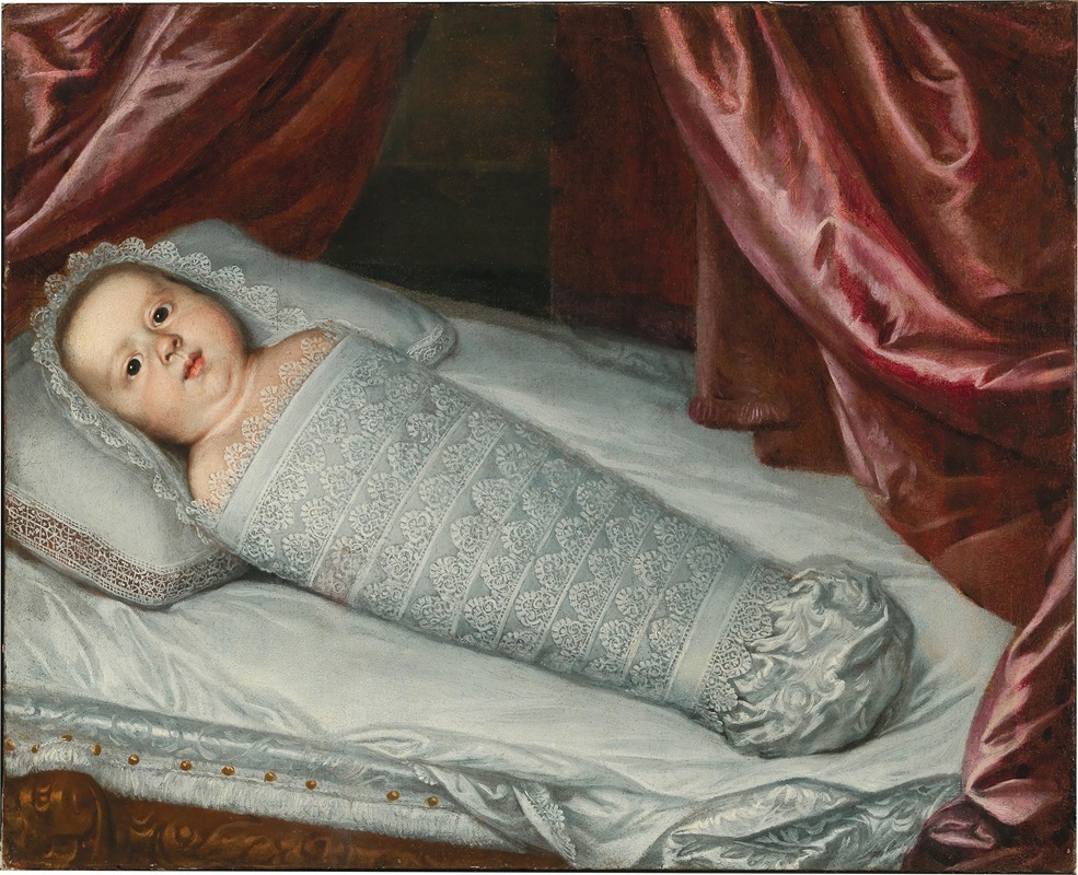 Justus Sustermans - Portrait Of The Infant Cosimo Iii De’ Medici In Swaddling Clothes