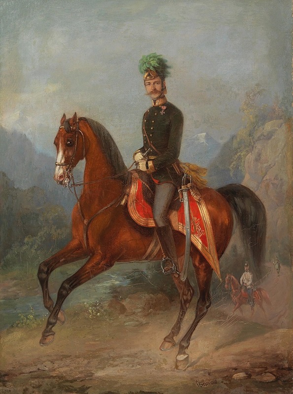 Carl Martin Ebersberg - Equestrian Portrait Of An Austrian Field Marshal Lieutenant