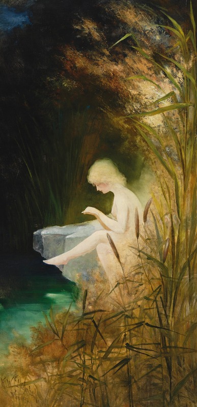 Karl Wilhelm Diefenbach - A Girl On The Shore