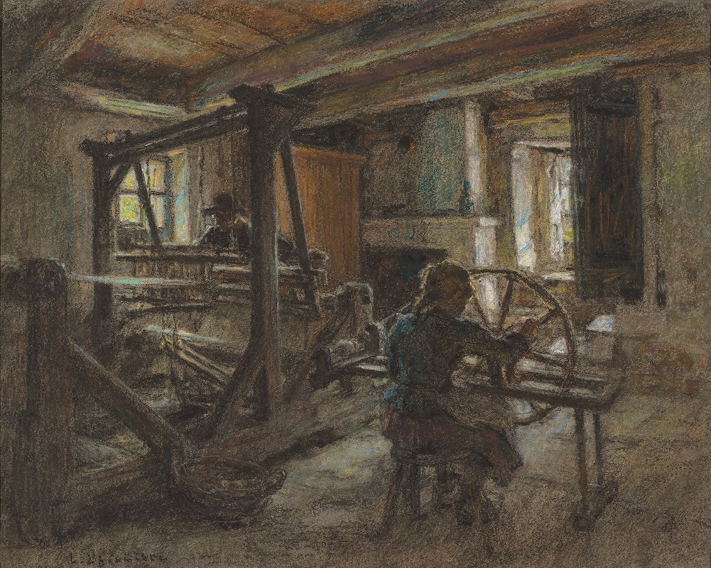 Léon Augustin Lhermitte - The Weaver’s Cottage