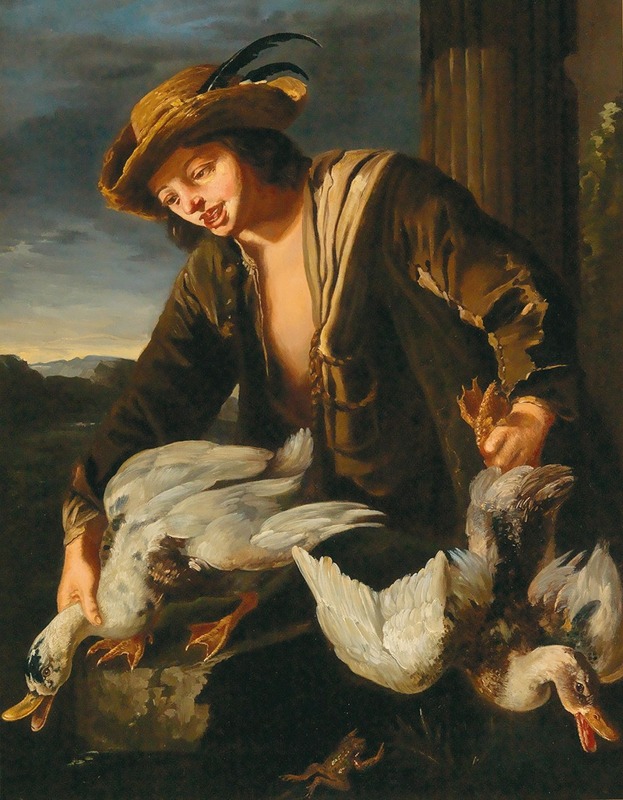 Lombard School - A Boy Holding Two Ducks