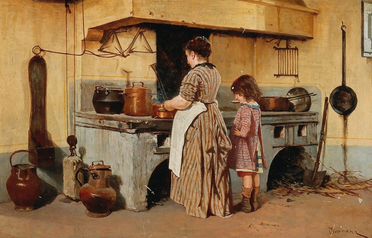 Odoardo Borrani - At The Stove