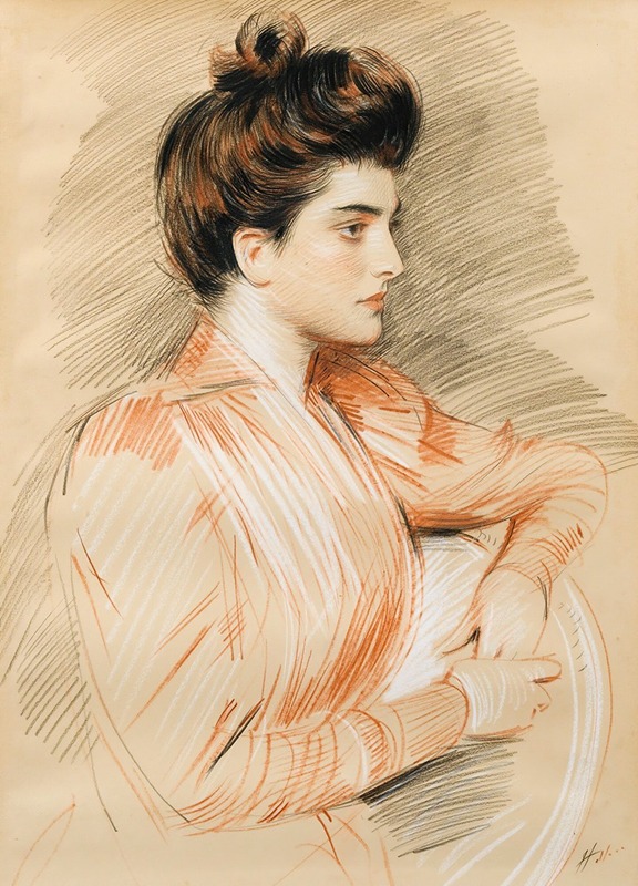 Paul César Helleu - Profile Portrait Of Elisabeth Van Biema