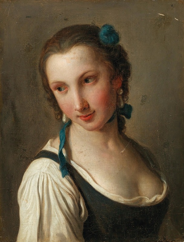 Pietro Rotari - A Young Woman With A Flower In Her Hair