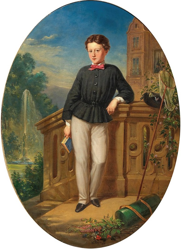 Wilhelm Pilgram - The Young Naturalist (Portrait Of A Boy With Butterfly Net And Botanising Drum)