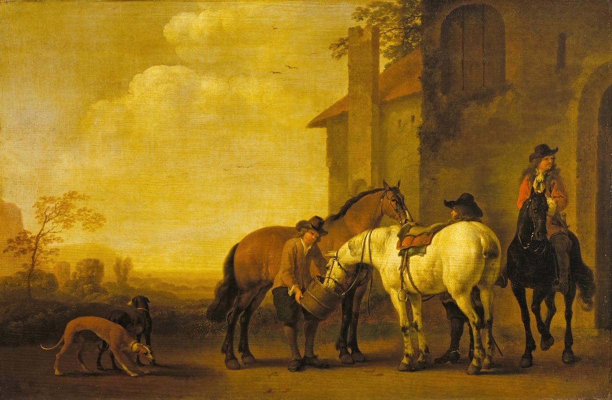 Abraham Van Calraet - Halt at an Inn