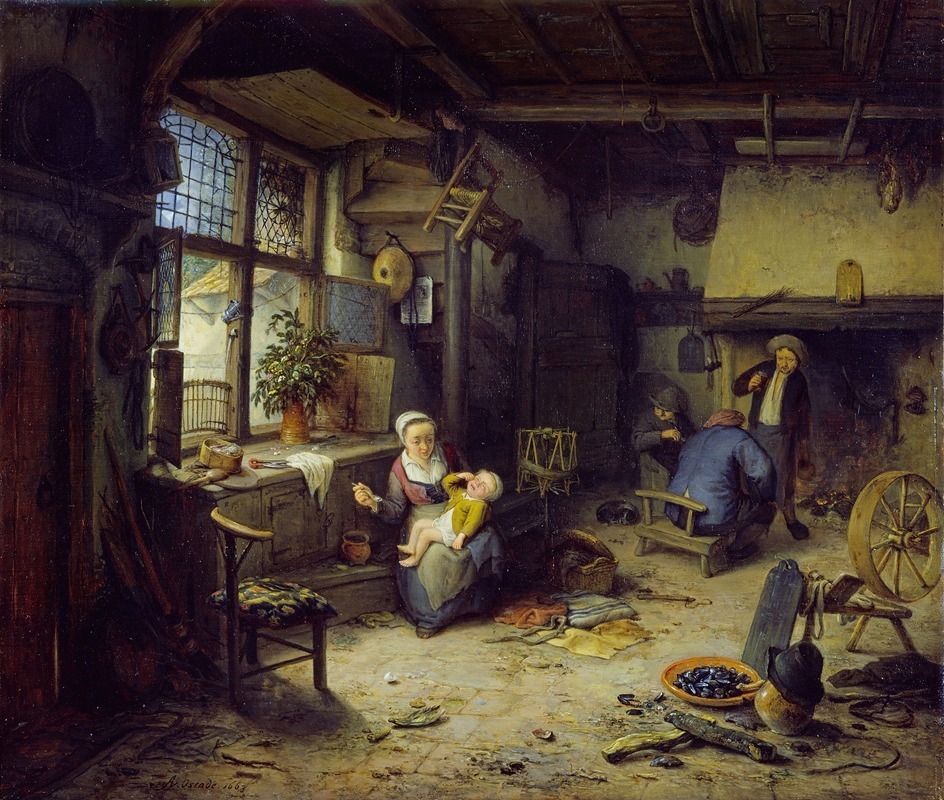 Adriaen van Ostade - Interior with Peasants