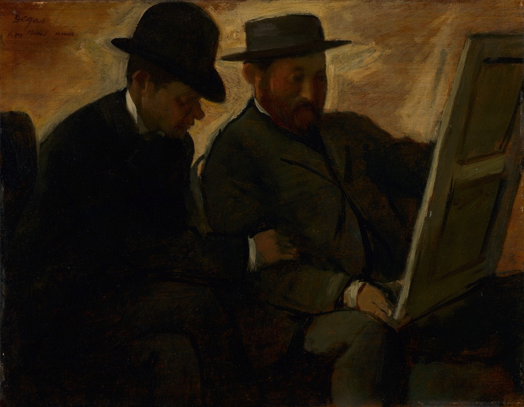 Edgar Degas - Paul Lafond and Alphonse Cherfils Examining a Painting