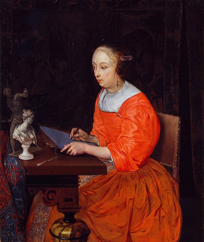 Eglon van der Neer - A Lady Drawing