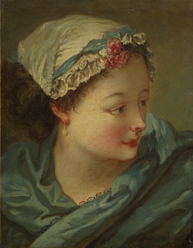 François Boucher - Head of a Young Woman