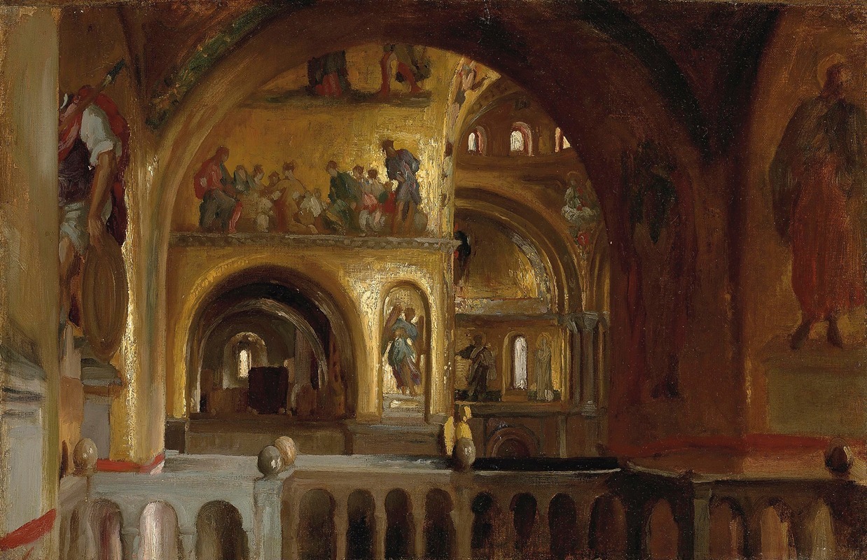 Frederic Leighton - The Interior of St Mark’s Basilica, Venice