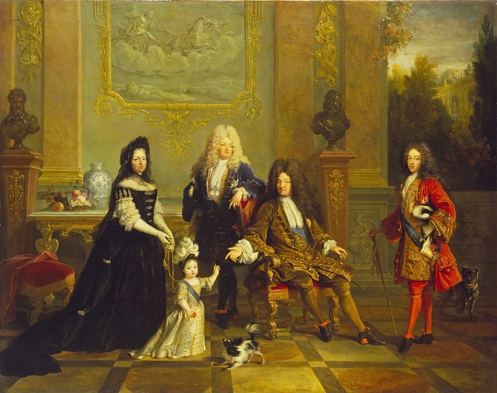 French School - Madame de Ventadour with Louis XIV and his Heirs