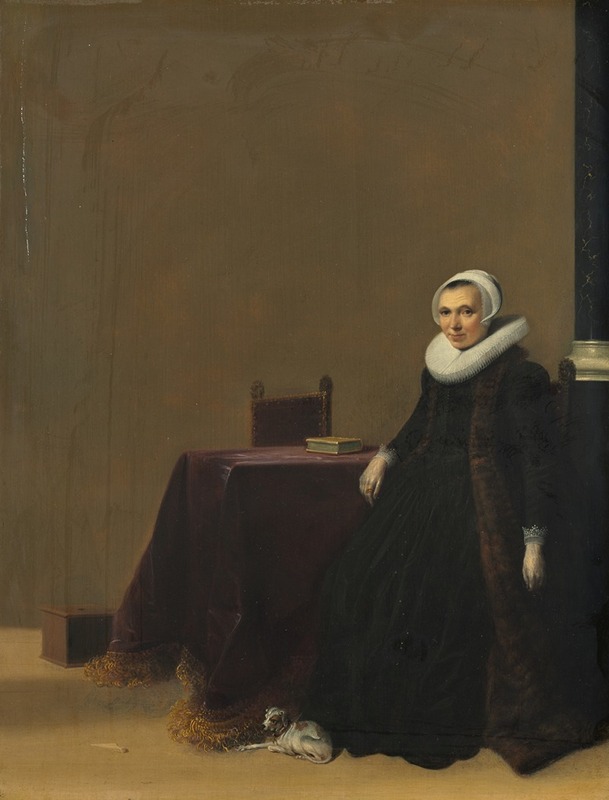 Hendrik Gerritsz Pot - Portrait of a Woman with a Dog