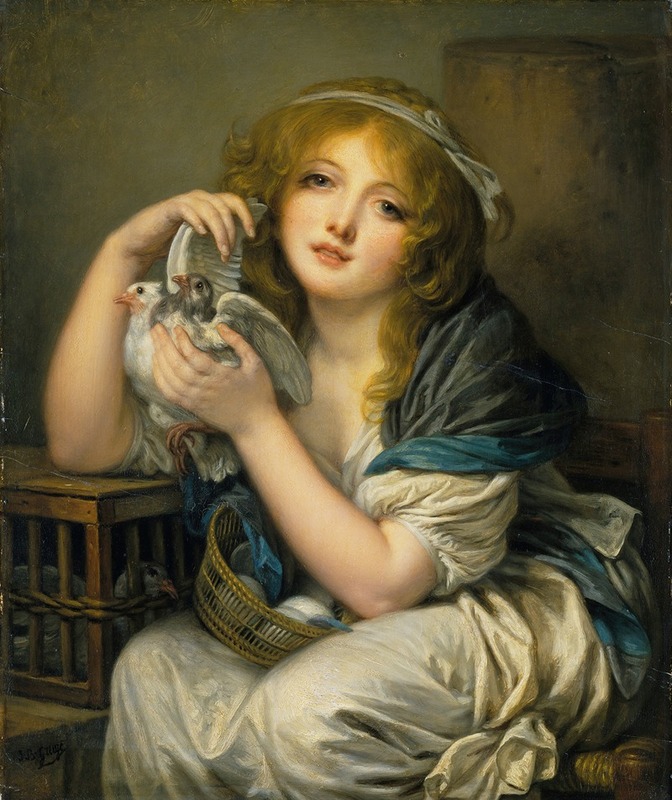 Jean-Baptiste Greuze - Woman with Doves