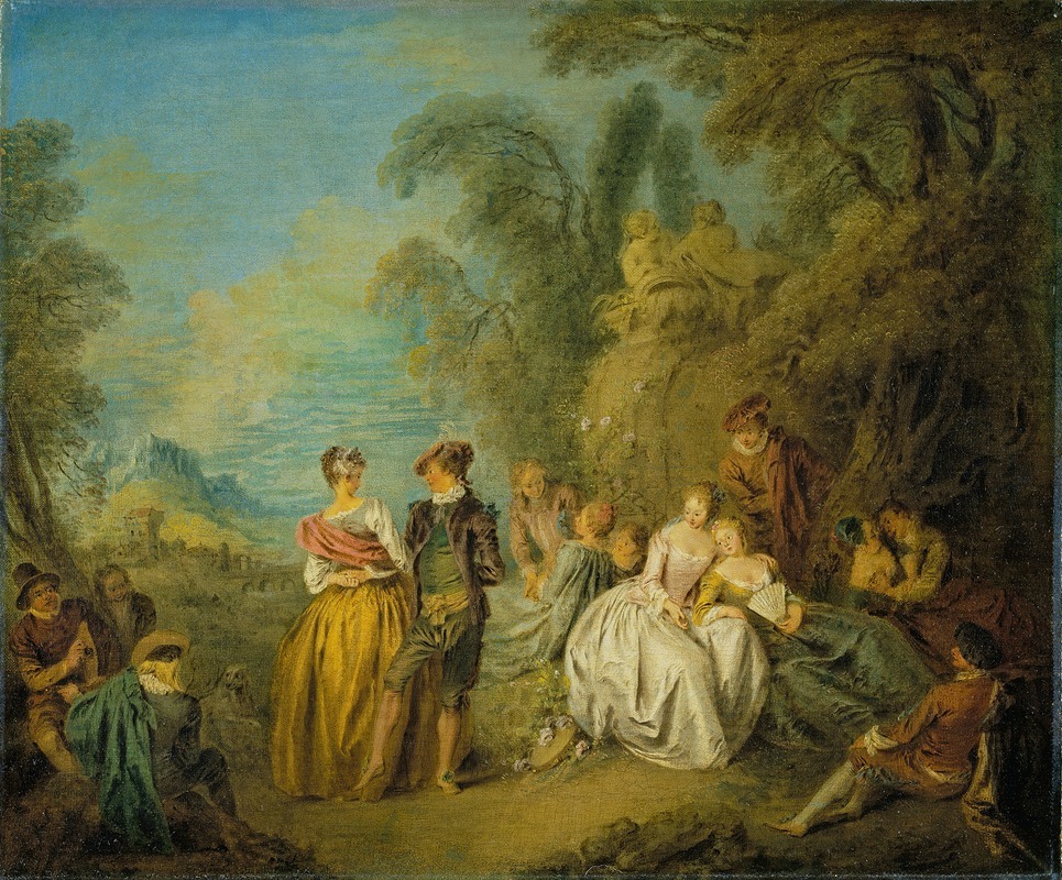 Jean-Baptiste Pater - Fête galante with a Dancing Couple