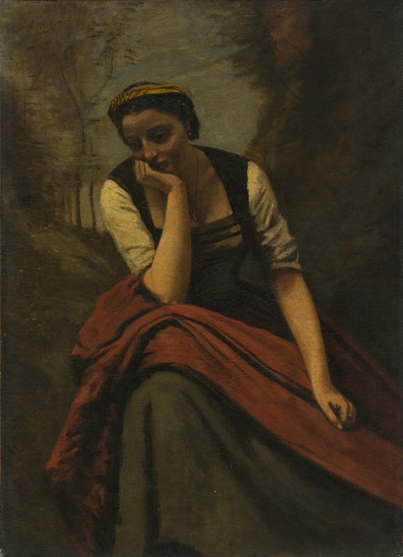 Jean-Baptiste-Camille Corot - Woman Meditating