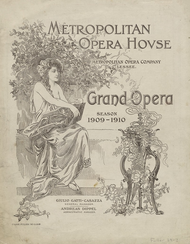 Anonymous - Program from concert at Metropolitan Opera House, New York