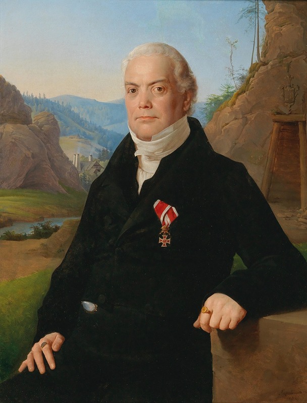 Leopold Kupelwieser - Portrait of Anton Ritter Mantz von Mariensee (Mantua 1757-1830 Bad Ischl), owner of a mine and smelting works in the Bukovina