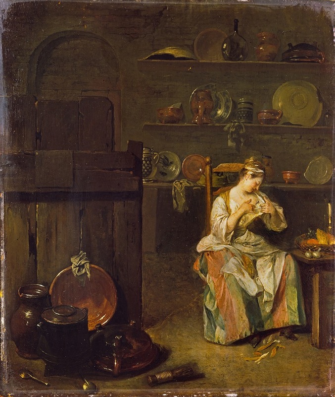 Nicolas Lancret - A Young Woman in a Kitchen