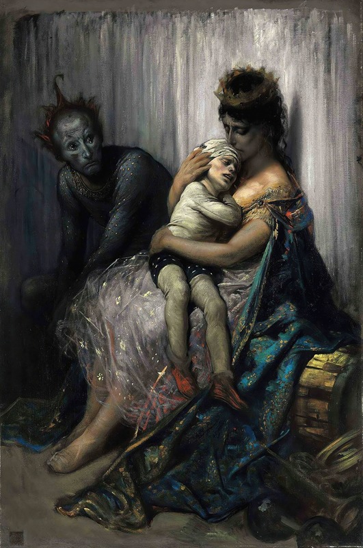 Gustave Doré - La famille du saltimbanque; l’enfant blessé