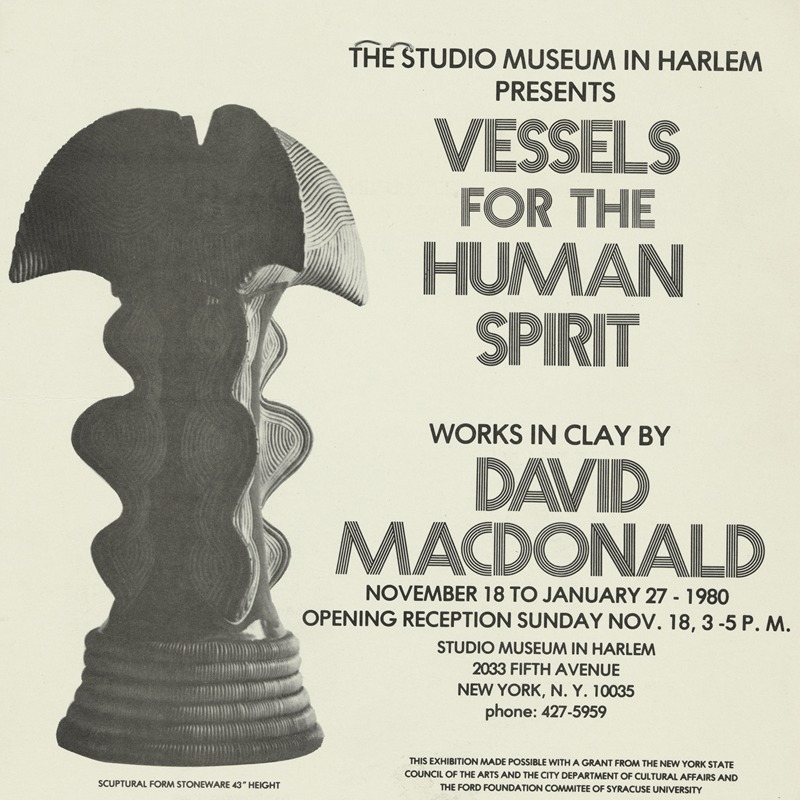 Anonymous - Vessels For The Human Spirit; Works In Clay By David Macdonald’ exhibition at The Studio Museum in Harlem