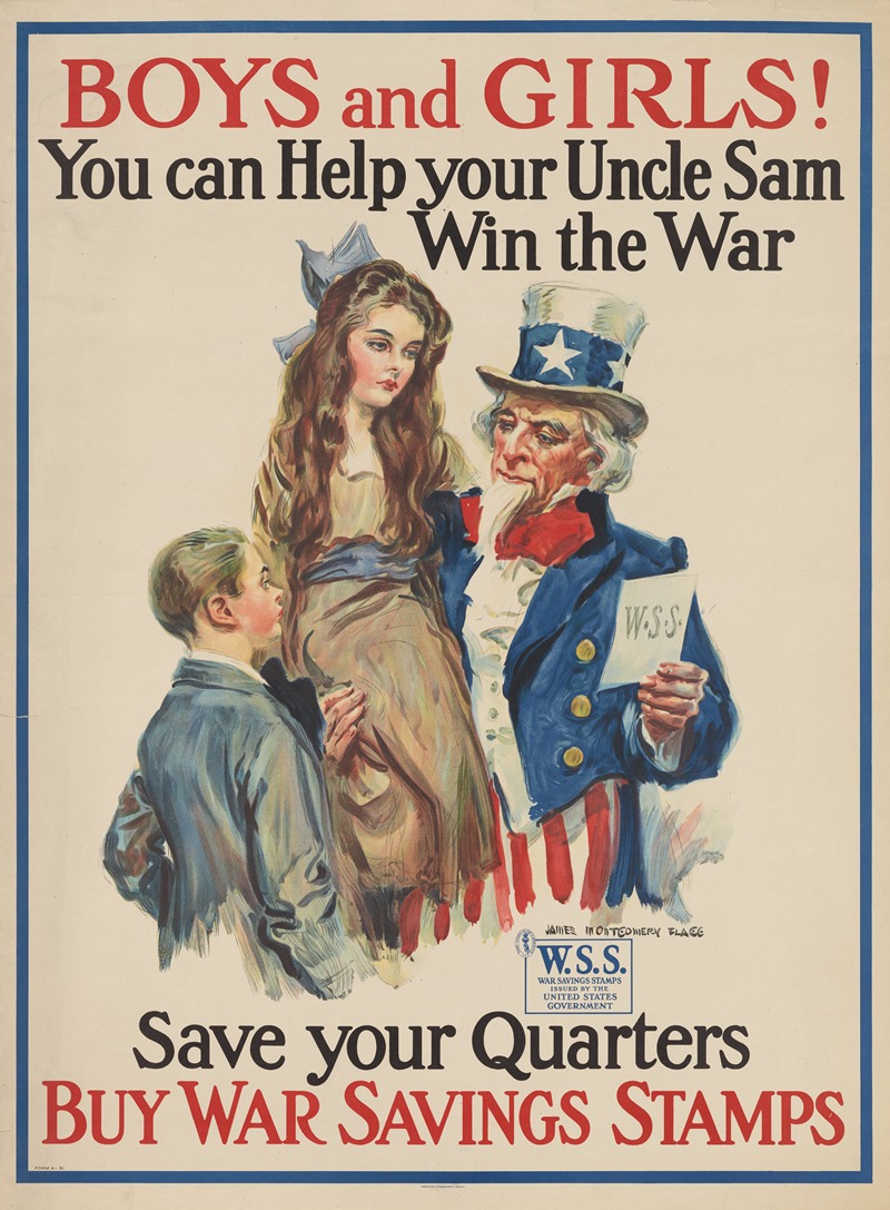 James Montgomery Flagg - Boys and Girls! You Can Help Your Uncle Sam Win the War