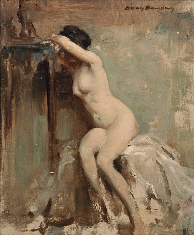Allan Douglas Davidson - Seated nude
