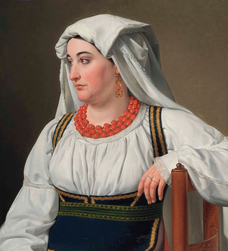 Christoffer Wilhelm Eckersberg - Una Ciociara, Portrait of a Roman Country Girl