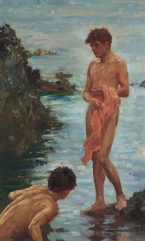 Henry Scott Tuke - Variant on A Bathing Group