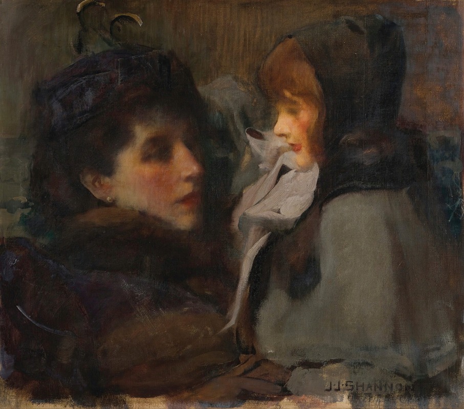 James Jebusa Shannon - The Artist’s Wife And Daughter