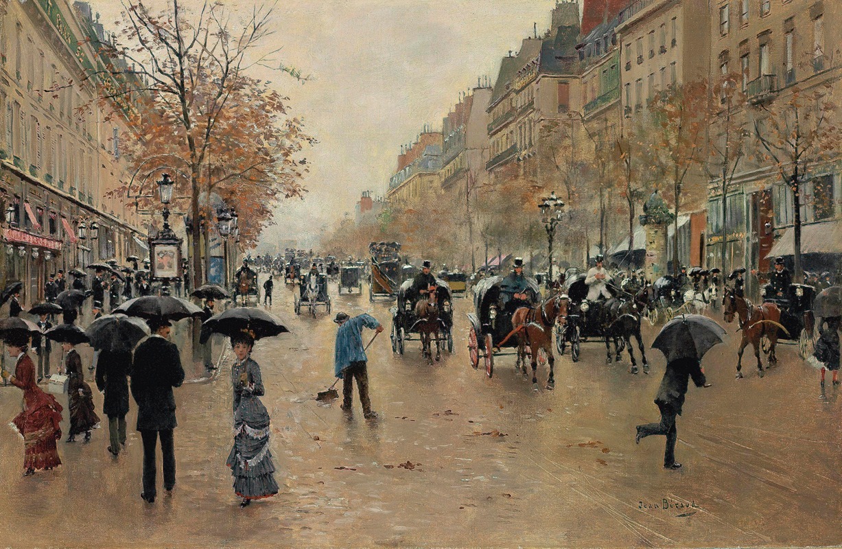 Jean Béraud - Boulevard Poissonnière en automne