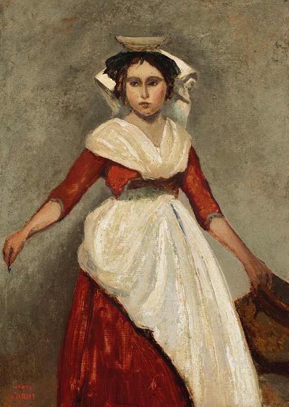 Jean-Baptiste-Camille Corot - Italienne debout tenant une cruche
