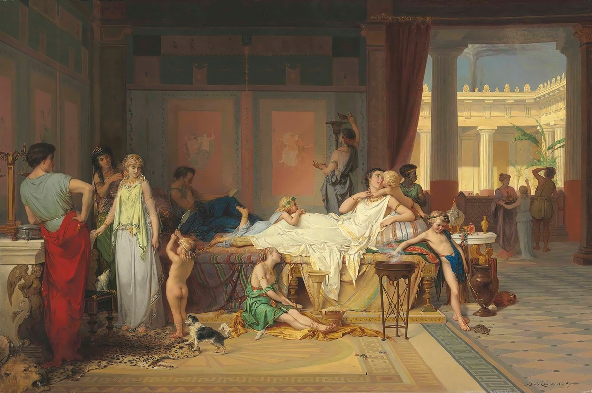 Pierre Olivier Joseph Coomans - The Last Hour of Pompeii – The House of the Poet