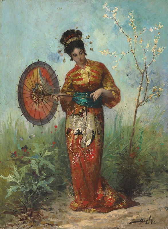 Pierre-Marie Beyle - A Japanese Woman with a Parasol