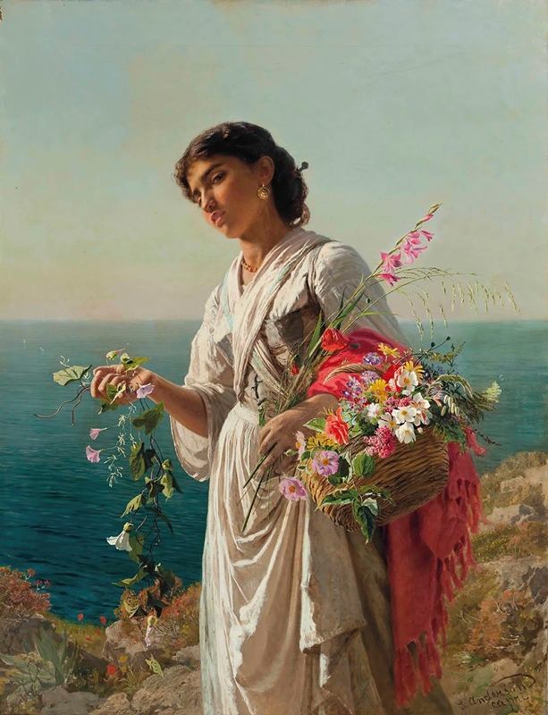 Sophie Anderson - The Flower Girl, Capri
