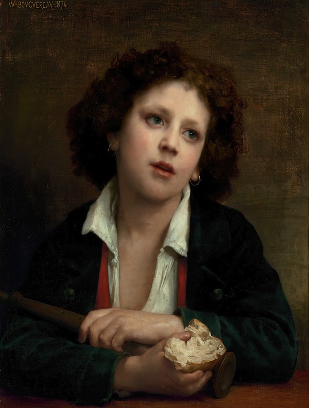 William Bouguereau - Enfant italien tenant une croute de pain