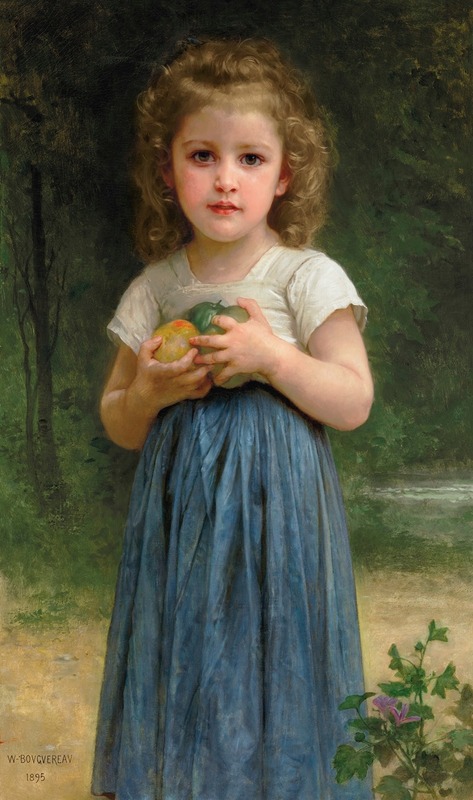 William Bouguereau - Petite fille tenant des pommes dans les mains