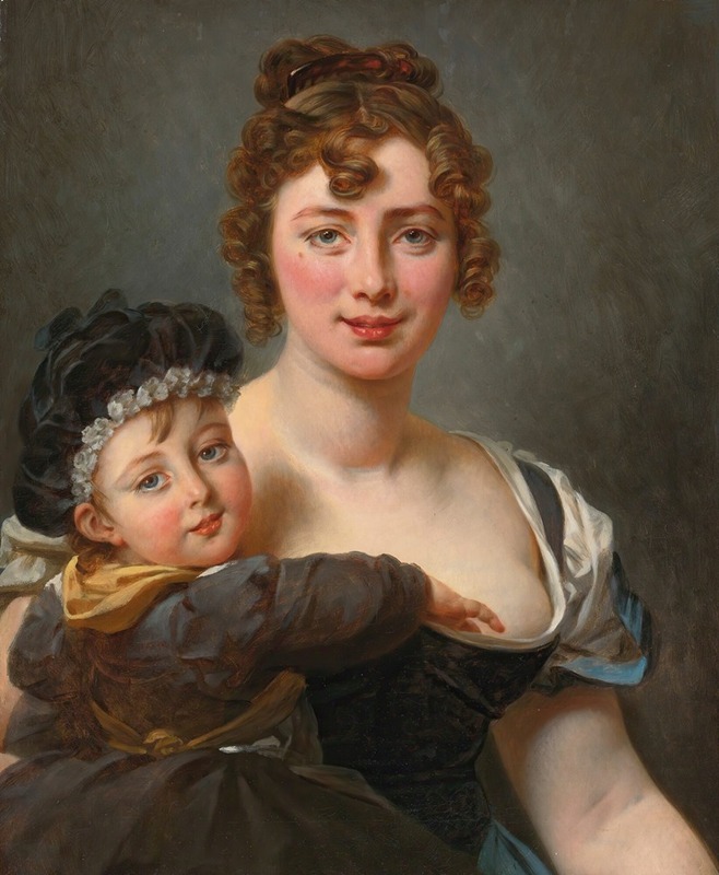 Antoine-Jean Gros - Portrait of Françoise Simonnier And Her Daughter