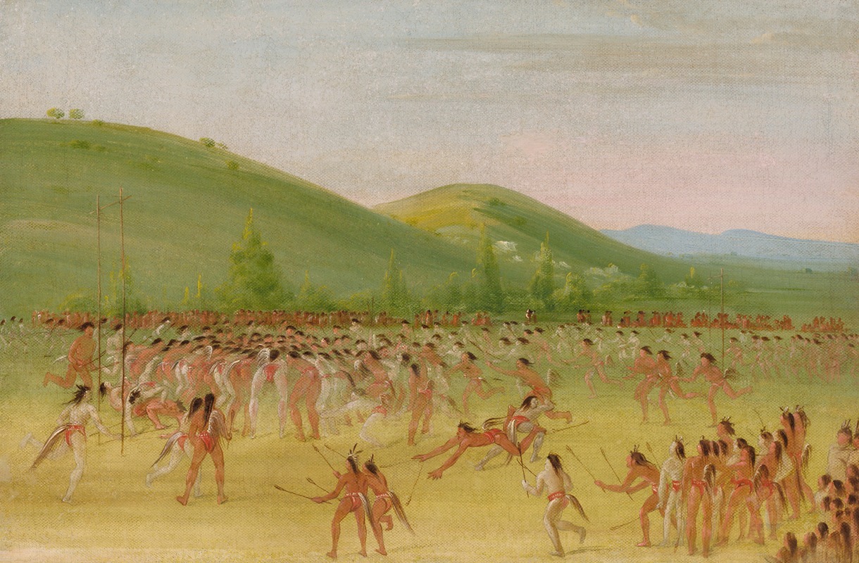 George Catlin - Ball-Play of The Choctaw–Ball Down