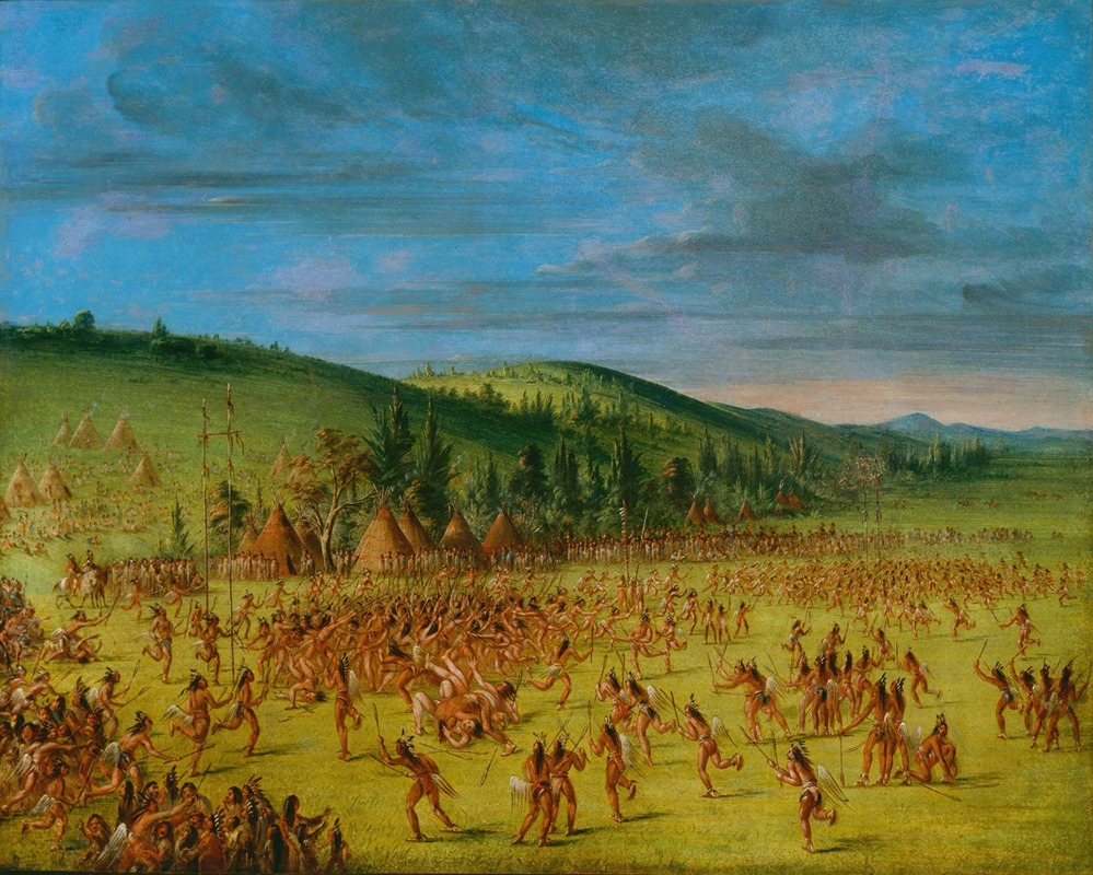 George Catlin - Ball-Play of The Choctaw–Ball Up